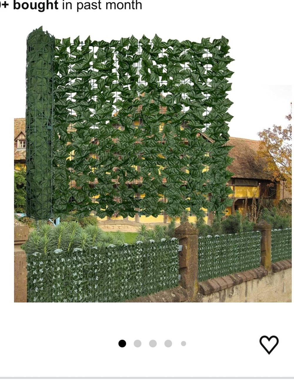 Green Artificial Ivy Privacy Fence Panel -